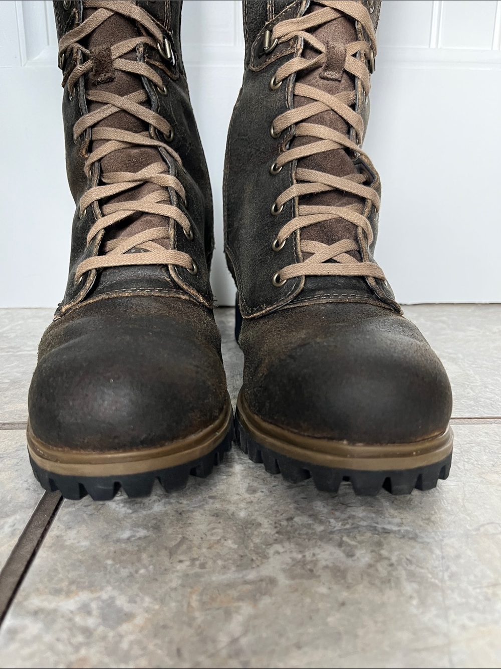 Timberland Wheelwright Tall Waterproof Knee High Moto Boots Dark Brown Suede 6.5 - Picture 8 of 13